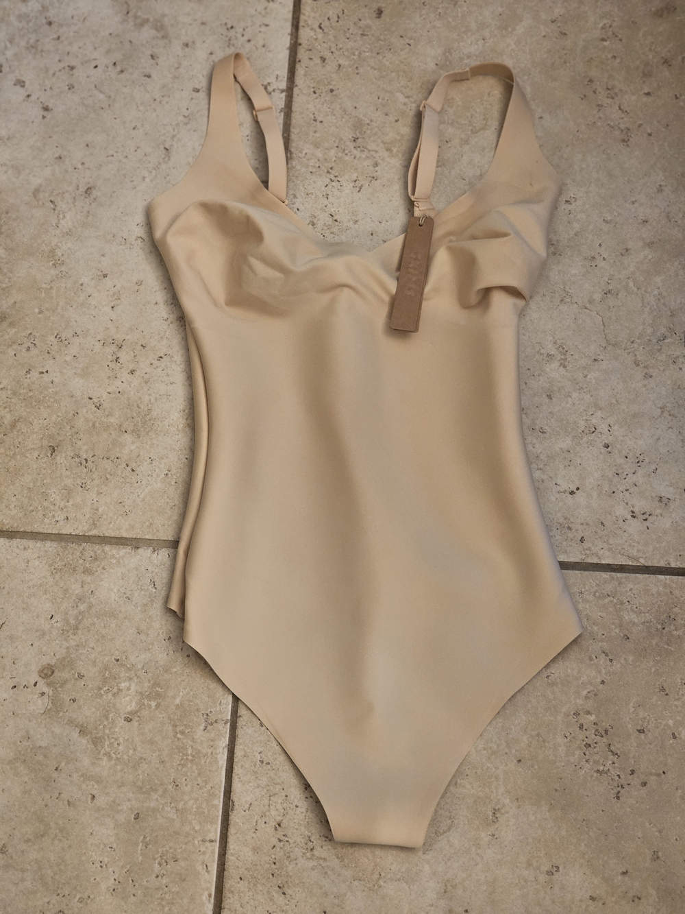 SKIMS Beige Nude Sculpting One-Piece Bodysuit